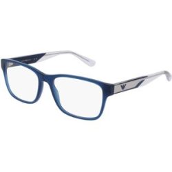 Luxottica Fashion Brillen Vertriebs GmbH Emporio Armani EA3239 Herren-Brille inkl. Gläser Vollrand Eckig Acetat-Gestell 55/17/145, Blau