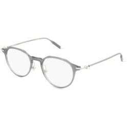 Kering Eyewear Spa Montblanc MB0355O Herren-Brille inkl. Gläser Vollrand Panto Kunststoff-Gestell 49/20/145, Grau