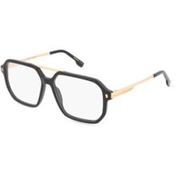 Safilo GmbH Dsquared2 D2 0123 Herren-Brille inkl. Gläser Vollrand Quadratisch Acetat-Gestell 56/14/145, Schwarz