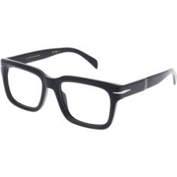 Safilo SpA David Beckham DB 7107 Herren-Brille inkl. Gläser Vollrand Quadratisch Acetat-Gestell 53/19/145, Schwarz