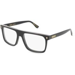 Safilo GmbH Dsquared2 D20182 Herren-Brille inkl. Gläser Vollrand Browline Acetat-Gestell 55/16/145, Schwarz