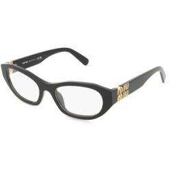 Luxottica Fashion Brillen Vertriebs GmbH Miu Miu MU03WV Damen-Brille inkl. Gläser Vollrand Geometrisch Acetat-Gestell 53/19/140, Schwarz