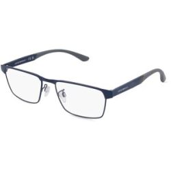 Luxottica Fashion Brillen Vertriebs GmbH Emporio Armani EA1124 Herren-Brille inkl. Gläser Vollrand Quadratisch Metall-Gestell 55/18/145, Blau