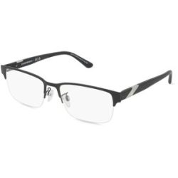 Luxottica Fashion Brillen Vertriebs GmbH Emporio Armani EA1129 Herren-Brille inkl. Gläser Halbrand Quadratisch Metall-Gestell 53/18/145, Schwarz