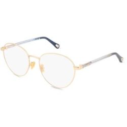 Kering Eyewear Spa Chloé CH0269O Unisex-Brille inkl. Gläser Vollrand Rund Metall-Gestell 53/18/140, Gold