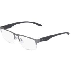 Luxottica Fashion Brillen Vertriebs GmbH Armani Exchange AX1054 Herren-Brille inkl. Gläser Halbrand Quadratisch Metall-Gestell 55/18/140, Grau