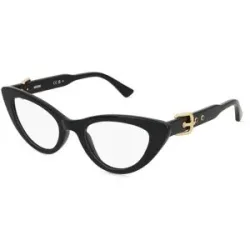 Safilo GmbH Moschino MOS618 Unisex-Brille inkl. Gläser Vollrand Cat Eye Propionat-Gestell 49/20/140, Schwarz