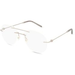 Luxottica Fashion Brillen Vertriebs GmbH Moncler ME1003 Unisex-Brille inkl. Gläser Randlos Geometrisch Edelstahl-Gestell 55/18/140, Grau