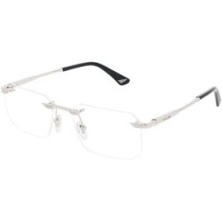 DE RIGO Vision D.A.CH. GmbH Police VPLU64 Herren-Brille inkl. Gläser Vollrand Geometrisch Metall-Gestell 55/18/145, Grau