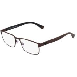 Luxottica Fashion Brillen Vertriebs GmbH Emporio Armani EA1105 Herren-Brille inkl. Gläser Vollrand Quadratisch Metall-Gestell 56/17/145, Braun