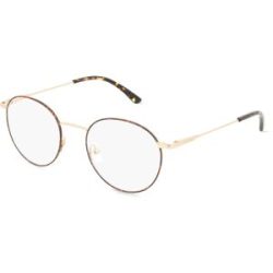 Marchon Germany GmbH Calvin Klein CK19119 Unisex-Brille inkl. Gläser Vollrand Rund Metall-Gestell 49/20/145, Havanna