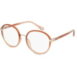 Kering Eyewear Spa Chloé CH0033O Unisex-Brille inkl. Gläser Vollrand Rund Kunststoff-Gestell 51/18/140, Schwarz