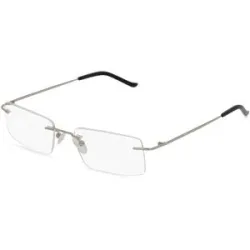 C&S CO. LTD. Fielmann ABC 057 CL Herren-Brille inkl. Gläser Randlos Quadratisch Titan-Gestell 53/19/140, Silber