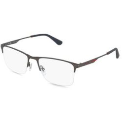 DE RIGO Vision D.A.CH. GmbH Police VPLN18 Herren-Brille inkl. Gläser Halbrand Quadratisch Metall-Gestell 56/19/145, Grau