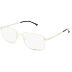 Matt Optical Co., LTD. Fielmann MO 002 CL ANDREAS Herren-Brille inkl. Gläser Vollrand Quadratisch Edelstahl-Gestell 57/20/145, Gold