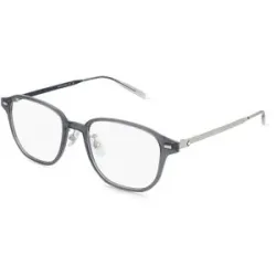 Kering Eyewear Spa Montblanc MB0466OA Herren-Brille inkl. Gläser Vollrand Geometrisch Kunststoff-Gestell 52/19/145, Grau