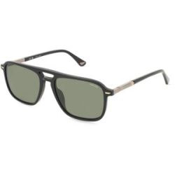 DE RIGO Vision D.A.CH. GmbH Police SPLR78 Herren-Sonnenbrille Vollrand Quadratisch Kunststoff-Gestell, Schwarz
