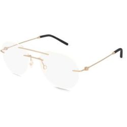 Luxottica Fashion Brillen Vertriebs GmbH Moncler ME1003 Unisex-Brille inkl. Gläser Randlos Geometrisch Edelstahl-Gestell 55/18/140, Gold