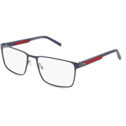 Safilo SpA Tommy Hilfiger TH 2204 Herren-Brille inkl. Gläser Vollrand Eckig Metall-Gestell 57/18/145, Blau