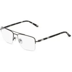 Wenzhou Bada Optical Co. , LTD Fielmann BD 498 CL Herren-Brille inkl. Gläser Halbrand Quadratisch Edelstahl-Gestell 55/17/140, Grau