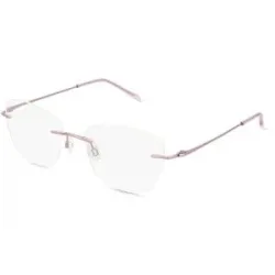 Wenzhou Bada Optical Co. , LTD Fielmann BD 464 MOD CL Damen-Brille inkl. Gläser Randlos Butterfly Edelstahl-Gestell 51/18/135, Pink