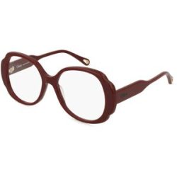 Kering Eyewear Spa Chloé CH0196O Unisex-Brille inkl. Gläser Vollrand Butterfly Acetat-Gestell 53/16/140, Rot