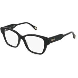Kering Eyewear Spa Chloé CH0200O Unisex-Brille inkl. Gläser Vollrand Butterfly Acetat-Gestell 51/15/140, Schwarz