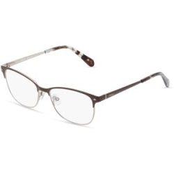 Safilo SpA Fossil FOS 7034 Damen-Brille inkl. Gläser Vollrand Quadratisch Edelstahl-Gestell 53/16/140, Braun