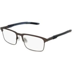 Kering Eyewear Spa Puma PU0380O Unisex-Brille inkl. Gläser Vollrand Quadratisch Metall-Gestell 55/18/140, Grau