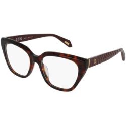 DE RIGO Vision D.A.CH. GmbH Just Cavalli VJC183 Damen-Brille inkl. Gläser Vollrand Butterfly Kunststoff-Gestell 53/18/140, Havanna