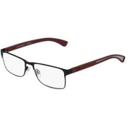 Luxottica Fashion Brillen Vertriebs GmbH Emporio Armani EA1052 Herren-Brille inkl. Gläser Vollrand Quadratisch Metall-Gestell 55/17/140, Schwarz