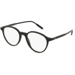 Kering Eyewear Spa Montblanc MB0291O Herren-Brille inkl. Gläser Vollrand Rund Acetat-Gestell 50/20/150, Schwarz