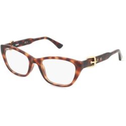 Safilo GmbH Moschino 608 Damen-Brille inkl. Gläser Vollrand Quadratisch Kunststoff-Gestell 51/19/140, Havanna