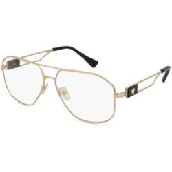 Luxottica Fashion Brillen Vertriebs GmbH Versace VE1287 Herren-Brille inkl. Gläser Vollrand Quadratisch Metall-Gestell 59/13/145, Gold