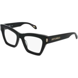 DE RIGO Vision D.A.CH. GmbH Just Cavalli VJC119 Damen-Brille inkl. Gläser Vollrand Butterfly Kunststoff-Gestell 51/20/140, Schwarz