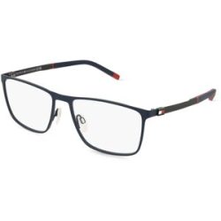 Safilo GmbH Tommy Hilfiger TH 2080 Herren-Brille inkl. Gläser Vollrand Quadratisch Metall-Gestell 58/17/145, Blau