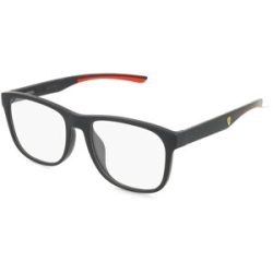 Luxottica Fashion Brillen Vertriebs GmbH Scuderia Ferrari FZ8014D Unisex-Brille inkl. Gläser Vollrand Quadratisch Kunststoff-Gestell 56/18/145, Schwarz