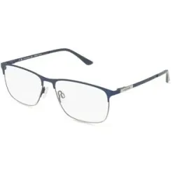 Design Eyewear Group Germany GmbH Jaguar J 3123 Unisex-Brille inkl. Gläser Vollrand Quadratisch Metall-Gestell 57/15/145, Blau