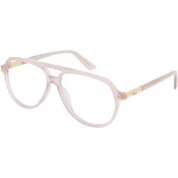 Kering Eyewear Spa Chloé CH0366O Damen-Brille inkl. Gläser Vollrand Pilot Acetat-Gestell 57/13/140, Beige