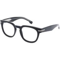 Safilo SpA Boss 1719 Unisex-Brille inkl. Gläser Vollrand Eckig Acetat-Gestell 50/22/150, Schwarz