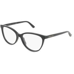 Kering Eyewear Spa Bottega Veneta BV1313O Unisex-Brille inkl. Gläser Vollrand Cat Eye Acetat-Gestell 55/16/145, Schwarz