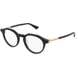 Kering Eyewear Spa Bottega Veneta  BV1263O Unisex-Brille inkl. Gläser Vollrand Panto Acetat-Gestell 48/20/130, Schwarz
