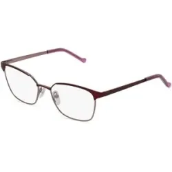 C&S CO. LTD. Fielmann ABC 055 FLEX FA Damen-Brille inkl. Gläser Vollrand Quadratisch Edelstahl-Gestell 52/17/130, Rot