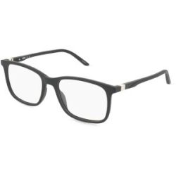 Kering Eyewear Spa Puma PU0492O Herren-Brille inkl. Gläser Vollrand Eckig Kunststoff-Gestell 55/18/145, Schwarz