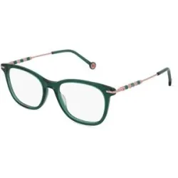 Safilo GmbH Carolina Herrera 0103 Damen-Brille inkl. Gläser Vollrand Rund Acetat-Gestell 50/17/145, Grün