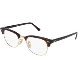 Luxottica Fashion Brillen Vertriebs GmbH Ray-Ban VISTA RX5154 CLUBMASTER Unisex-Brille inkl. Gläser Vollrand Quadratisch Acetat-Gestell 51/21/145, Rot
