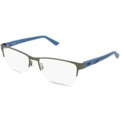 Kering Eyewear Spa Puma PU0472O Unisex-Brille inkl. Gläser Vollrand Quadratisch Metall-Gestell 60/18/145, Grau