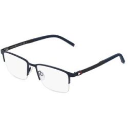 Safilo GmbH Tommy Hilfiger TH1917 Herren-Brille inkl. Gläser Halbrand Quadratisch Metall-Gestell 54/18/145, Blau
