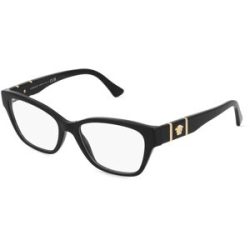 Luxottica Fashion Brillen Vertriebs GmbH Versace VE3344 Damen-Brille inkl. Gläser Vollrand Cat Eye Acetat-Gestell 52/16/140, Schwarz
