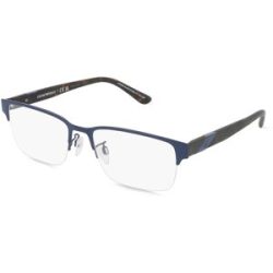 Luxottica Fashion Brillen Vertriebs GmbH Emporio Armani EA1129 Herren-Brille inkl. Gläser Halbrand Quadratisch Metall-Gestell 53/18/145, Blau